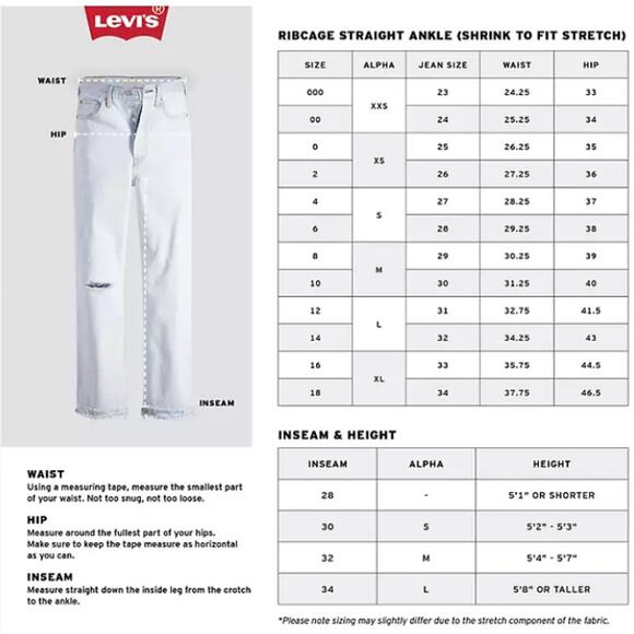 Levi's Ribcage Straight Ankle Jeans Women's Size 30 in Black Sprout - Picture 16 of 16